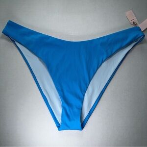 NWT Victoria’s Secret Brazilian Cut Ribbed Blue Bikini Bottoms 
Size XXL